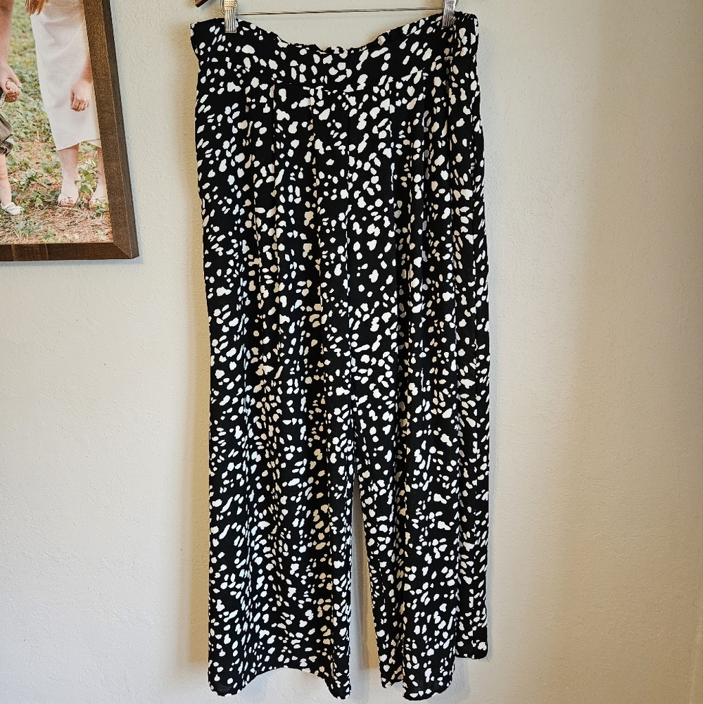 Jade by Jane Wide Leg Flowy Dalmation Pants Sz 3x NWT